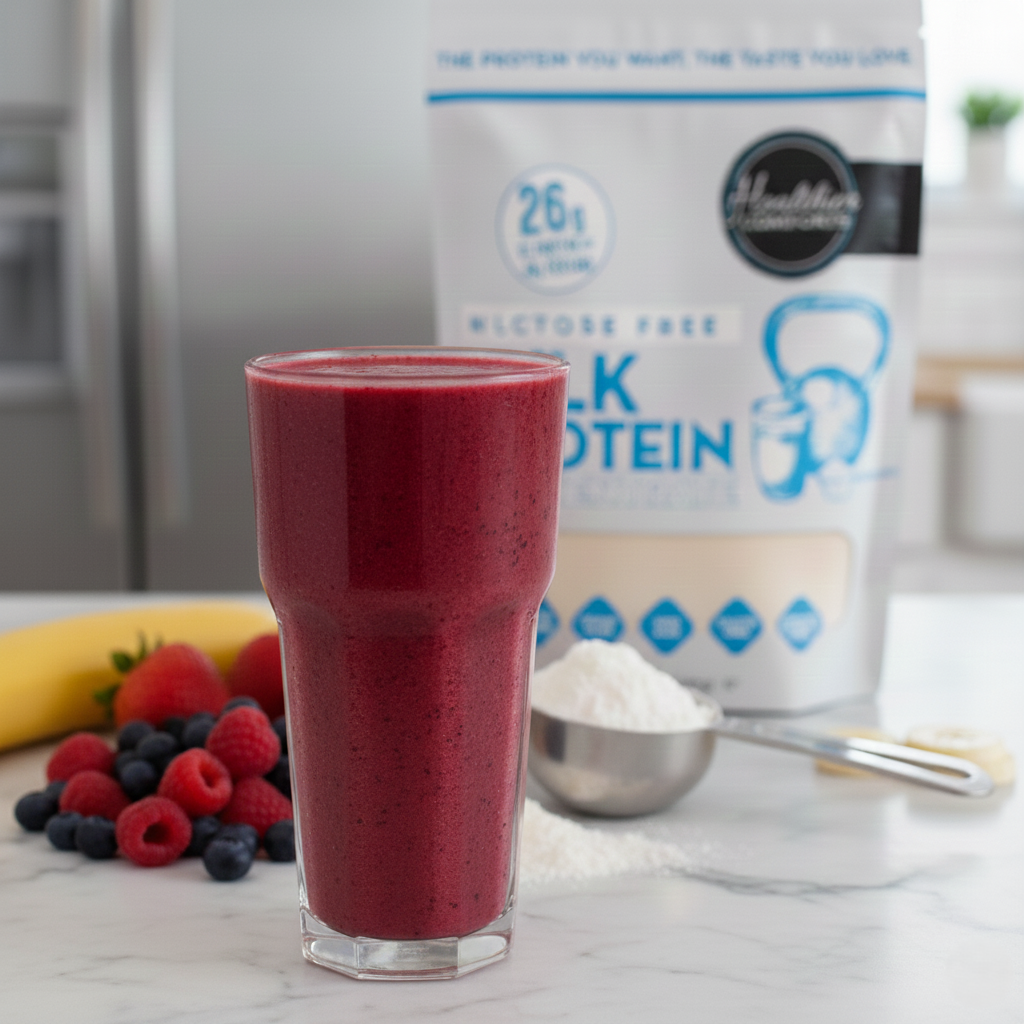 Protein Packed Berry Banana Smoothie (Lactose-Free)