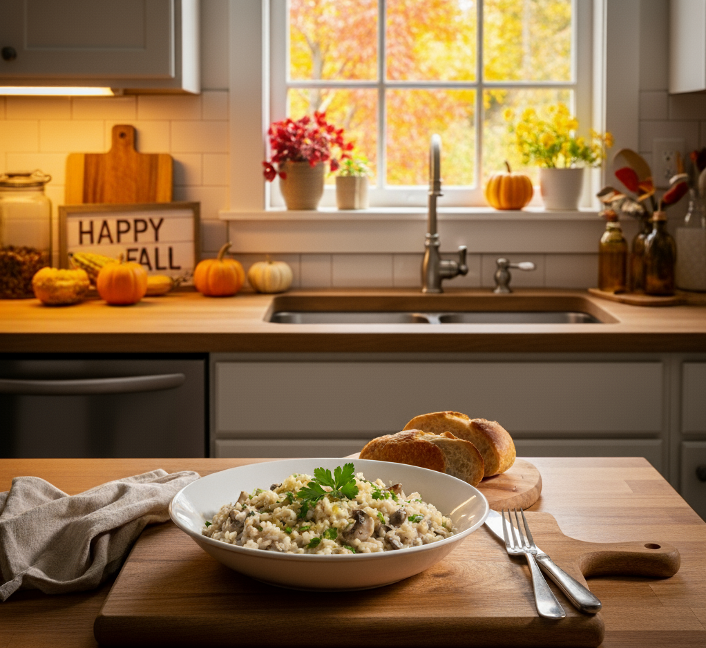 Cozy Fall Creamy Mushroom Risotto
