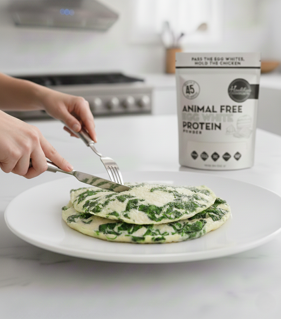 Vegan Spinach Egg White Omelette