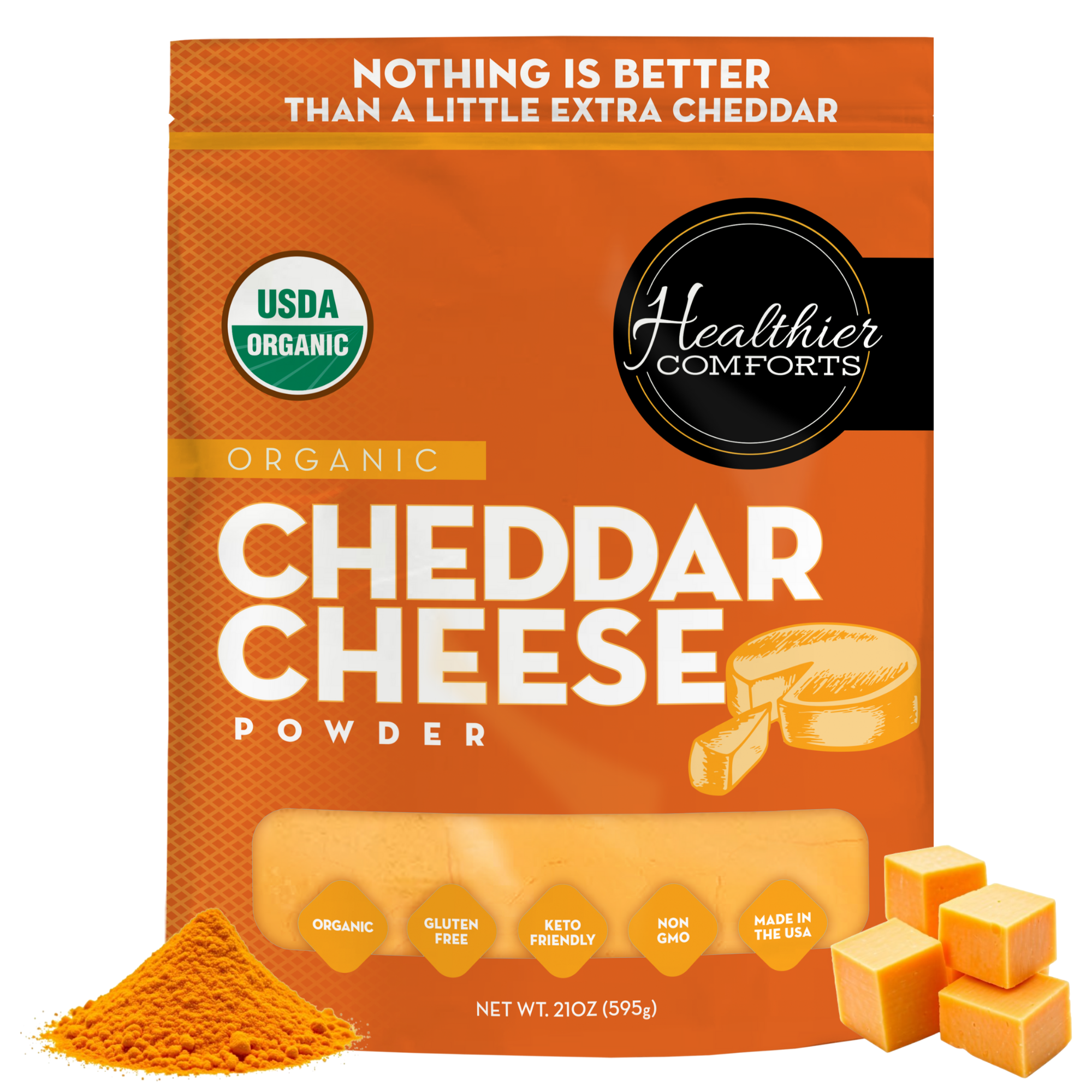Organic Cheddar Cheese Powder (Orange)