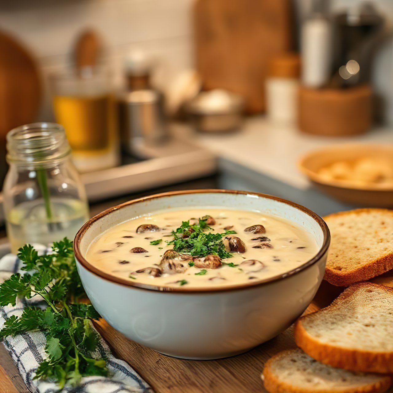 creamy mushroom soup using heavy cream powder