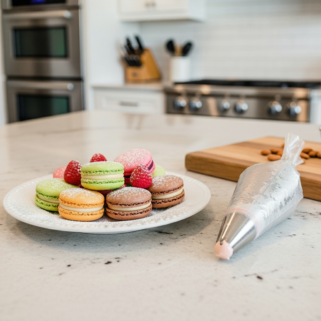 macarons cooked with egg white powder from healthier comforts