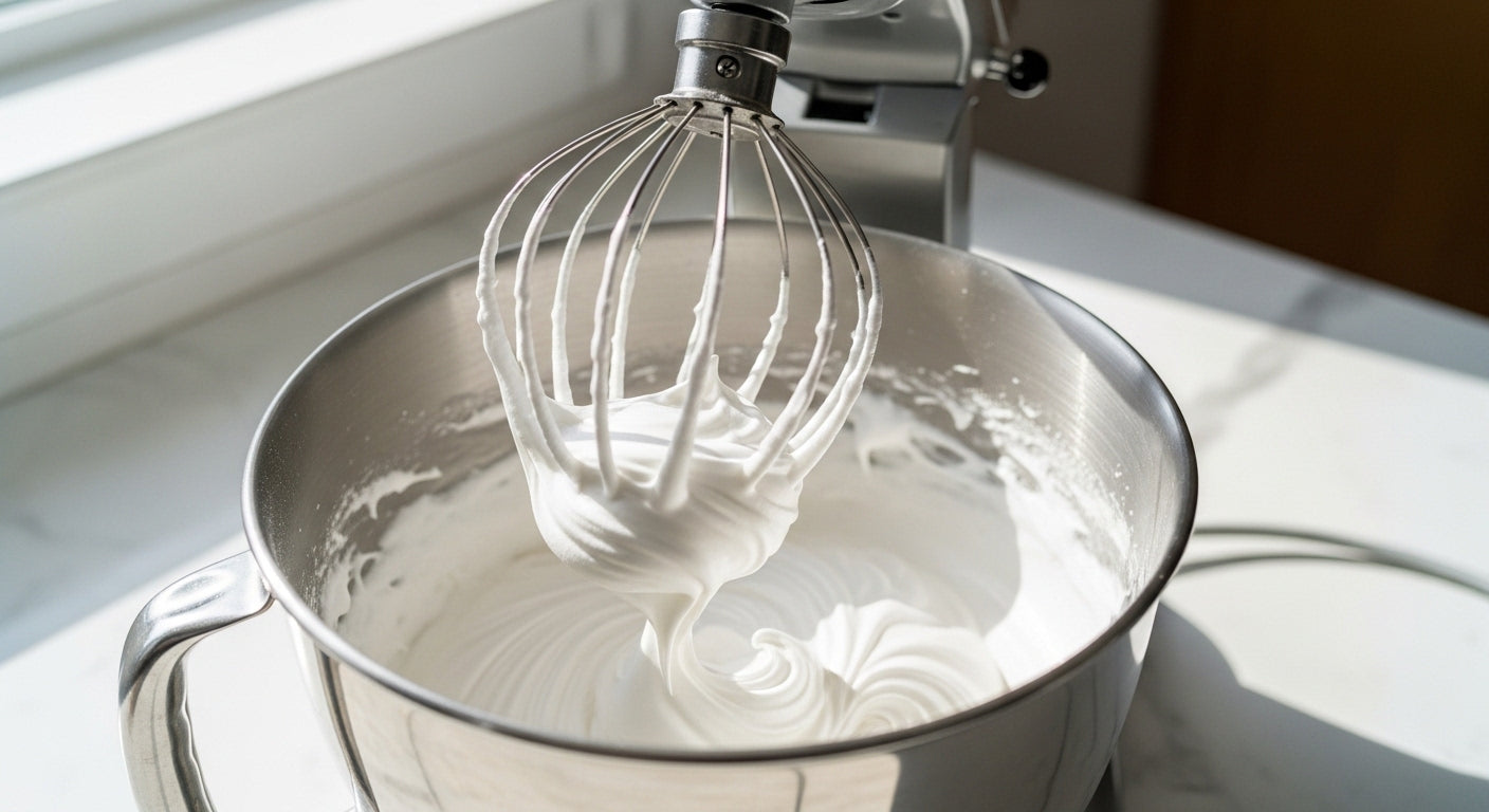 animal free meringue whipped in mixer