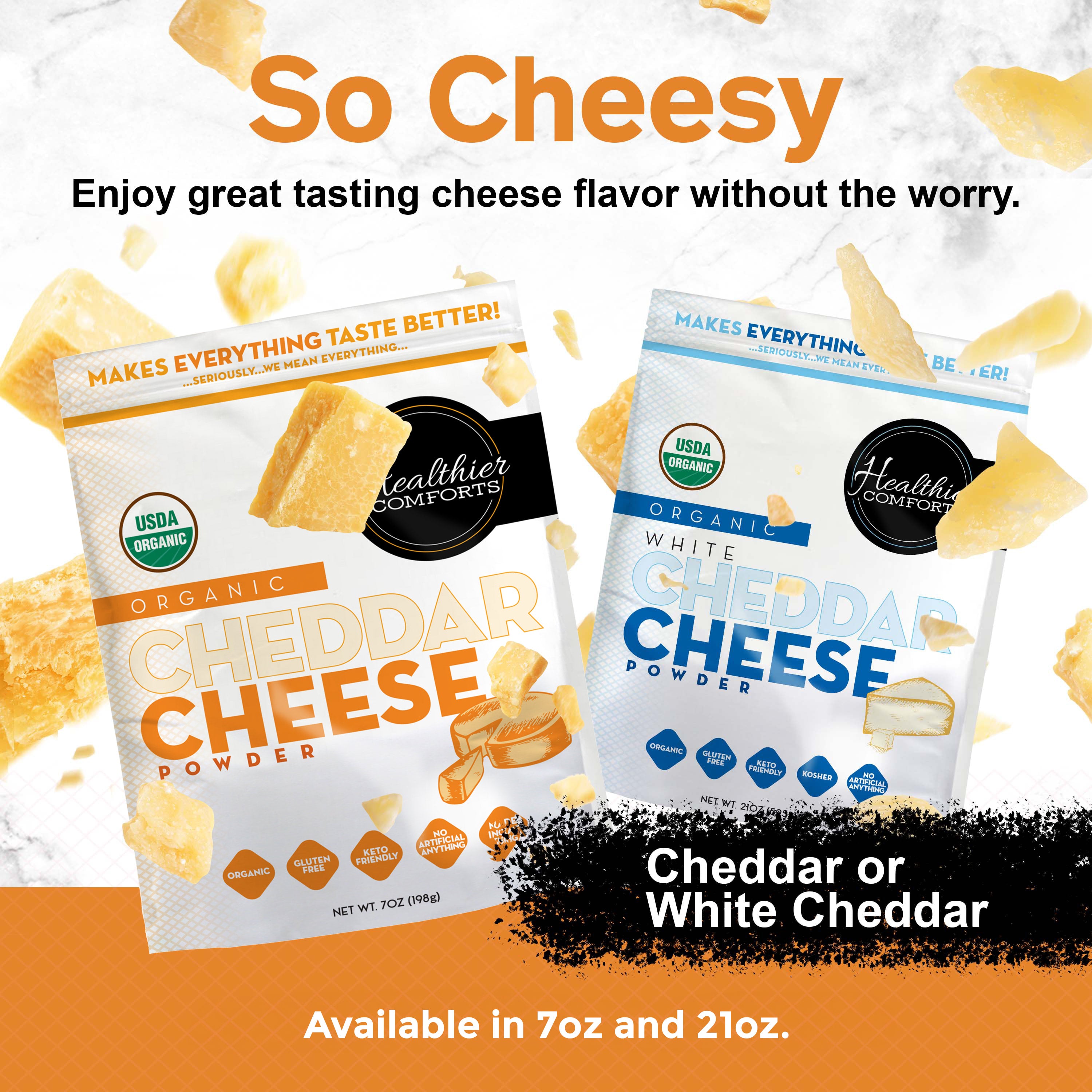 Organic Cheddar Cheese Powder (Orange)