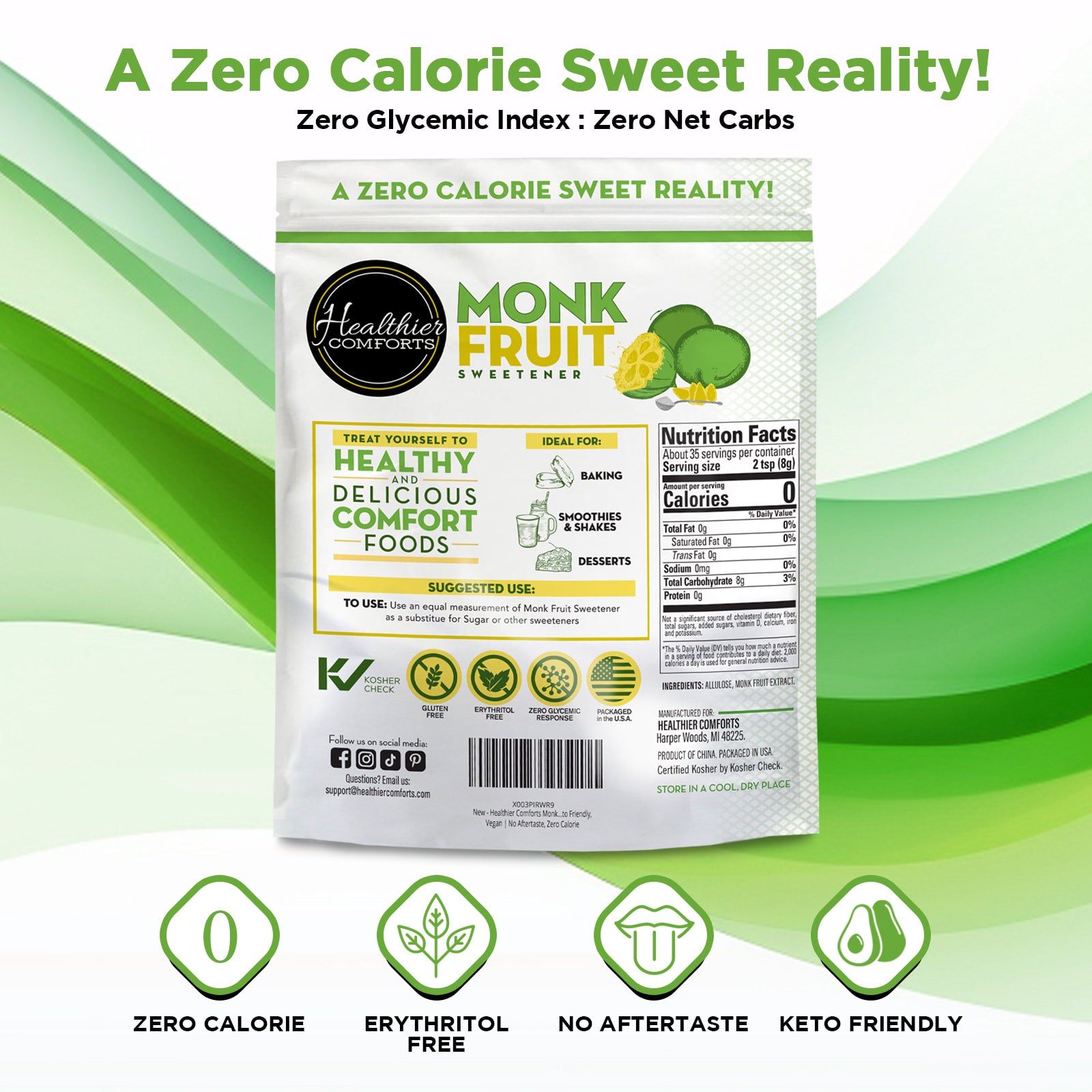 Monk Fruit Sweetener with Allulose