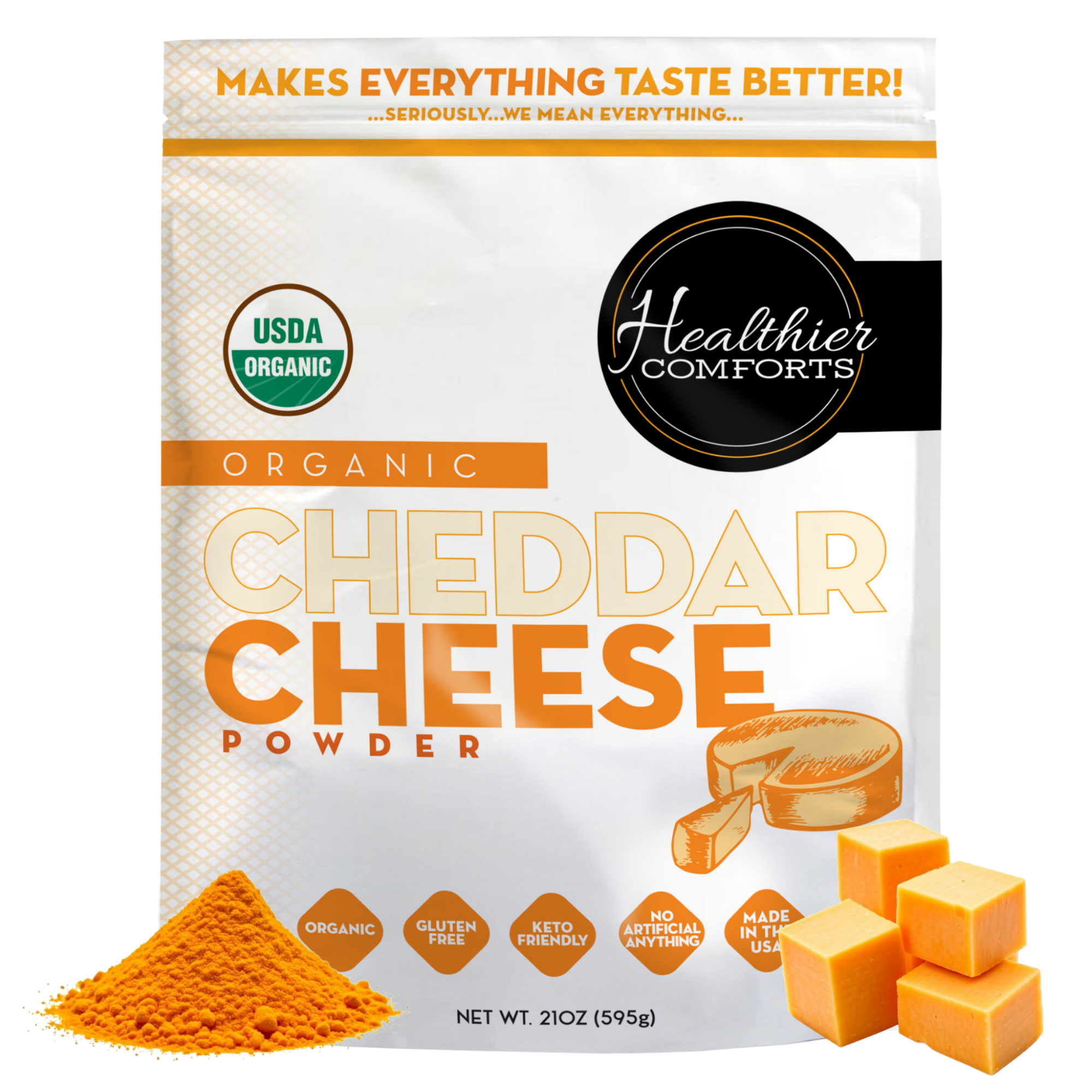 Organic Cheddar Cheese Powder (Orange)