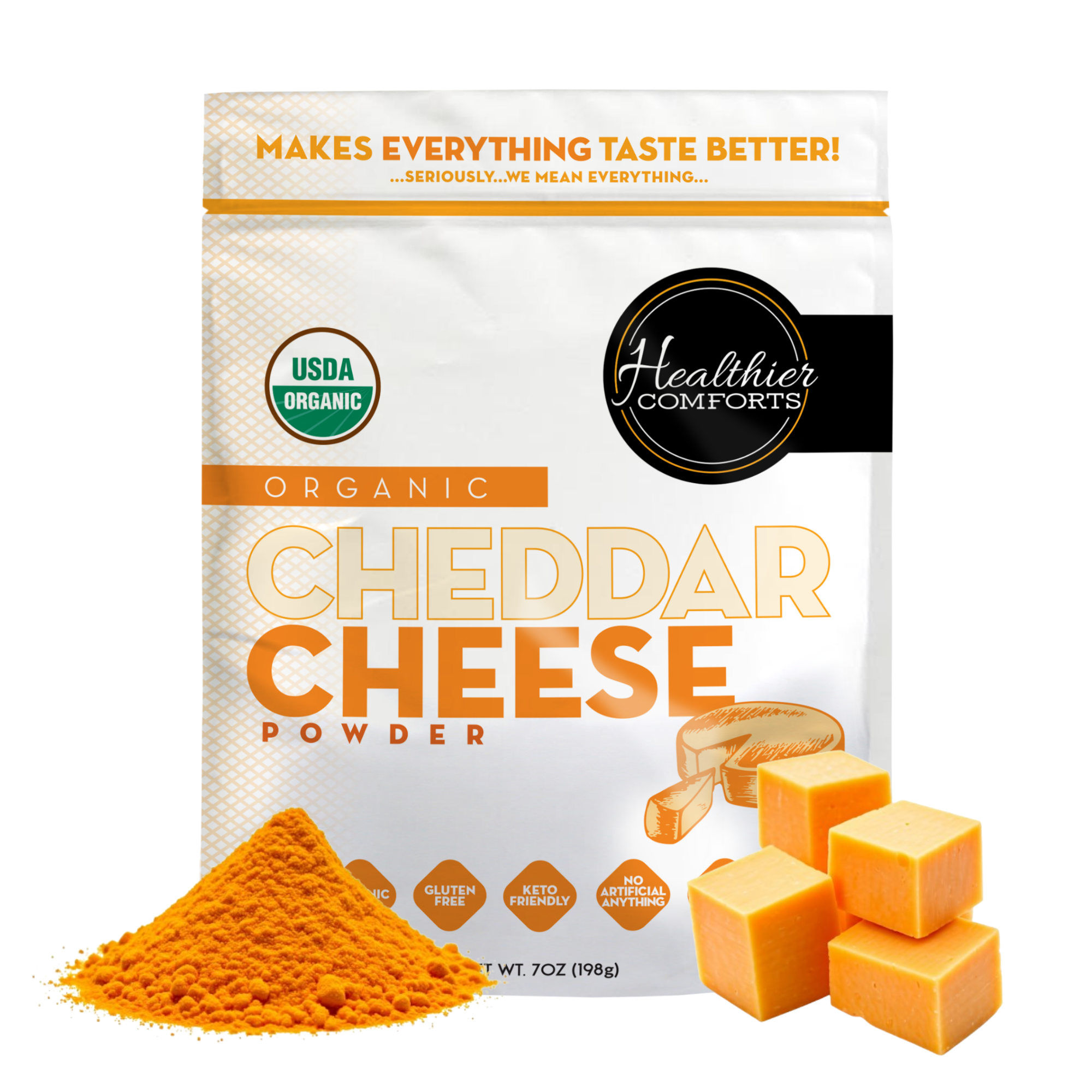 Organic Cheddar Cheese Powder (Orange)