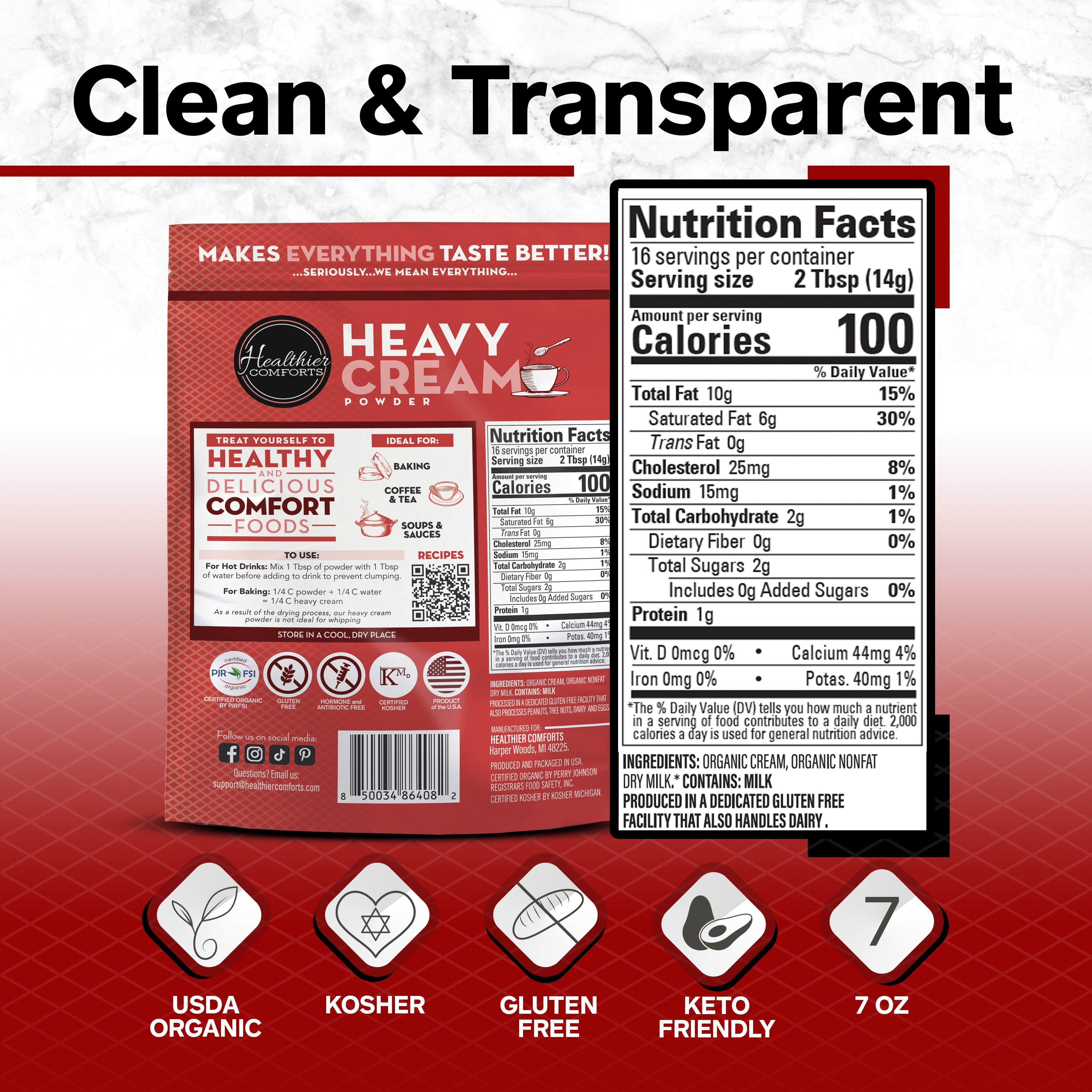 Organic Heavy Cream Powder