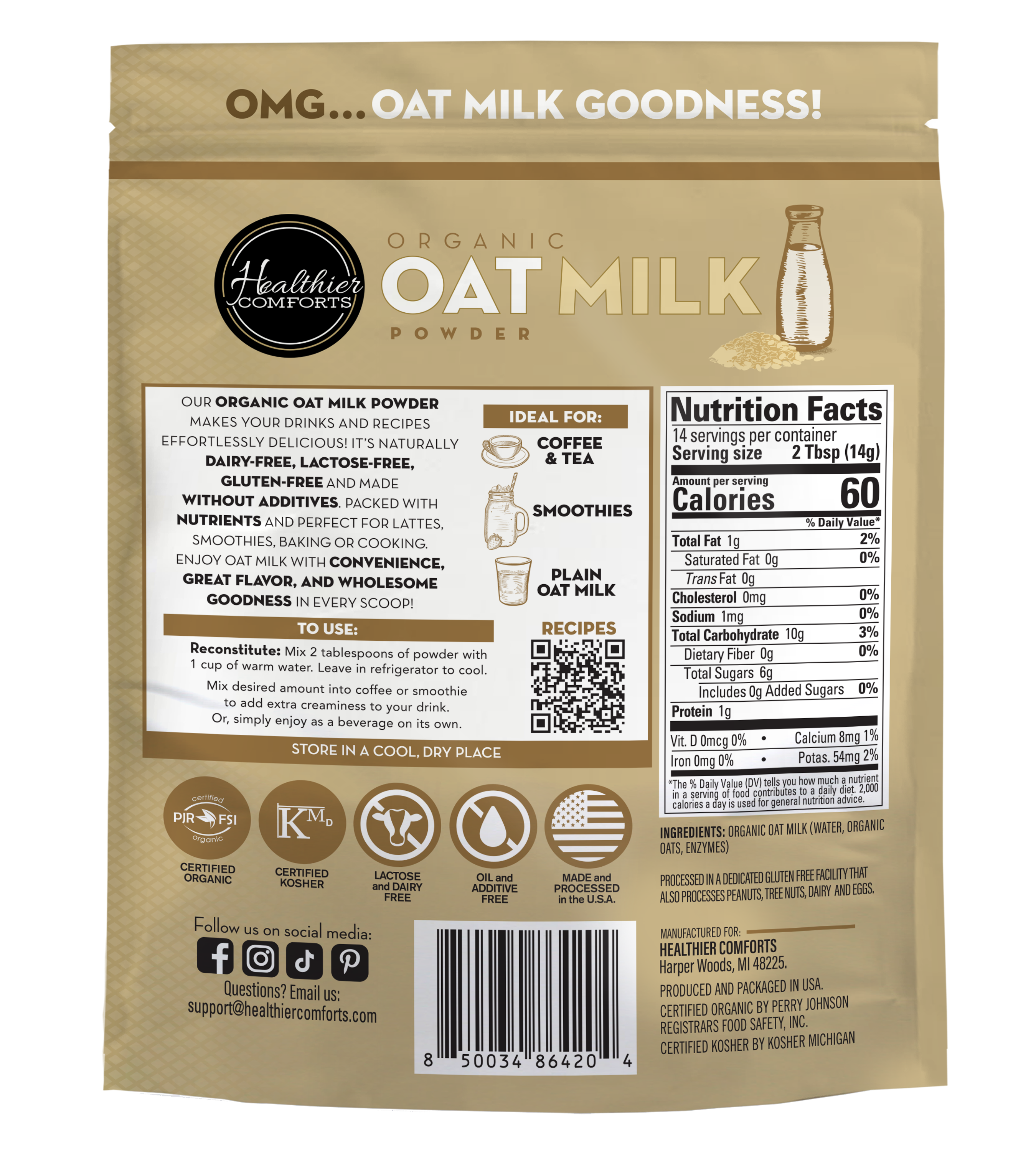 Organic Oat Milk Powder