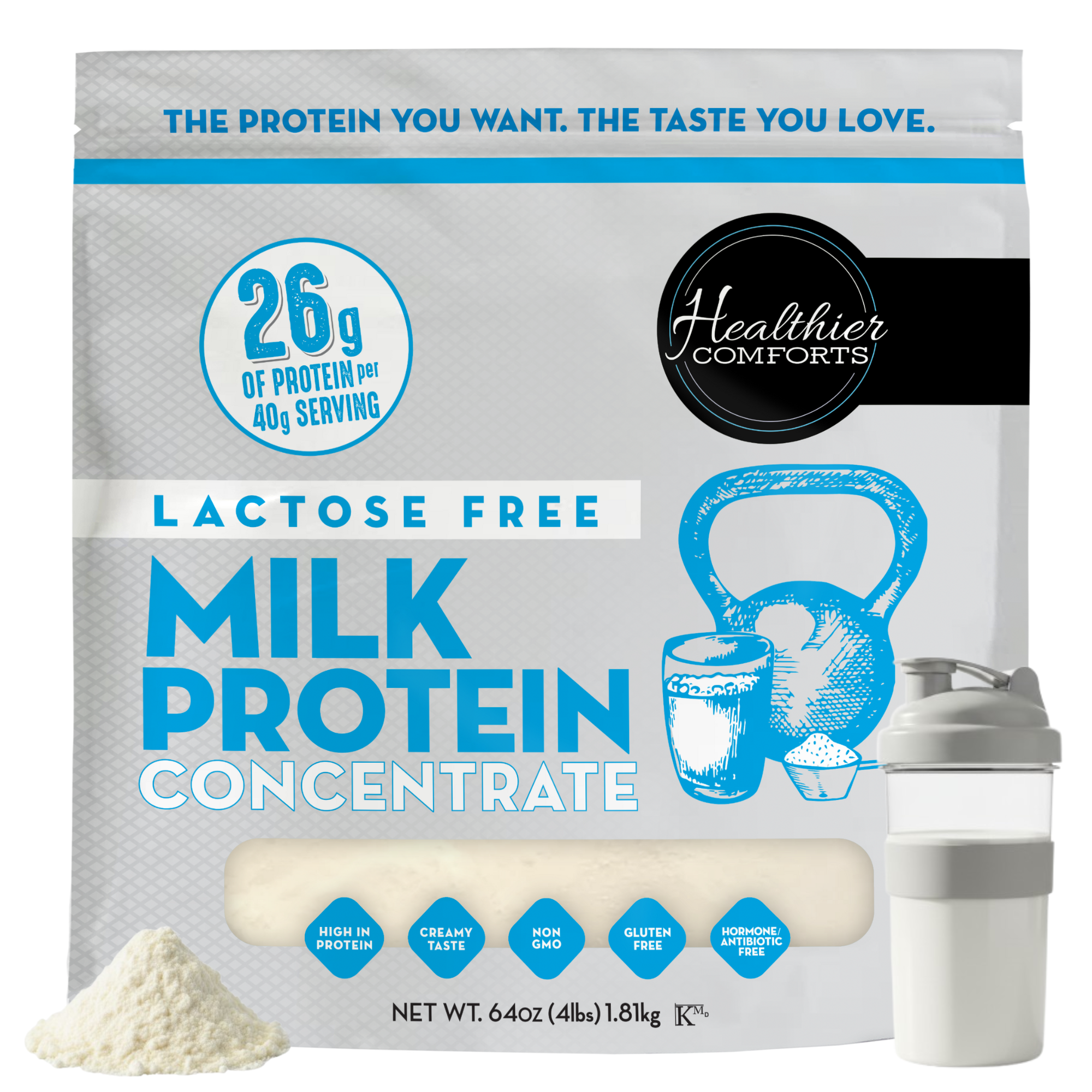 Lactose Free Milk Protein Concentrate Powder (Unflavored)