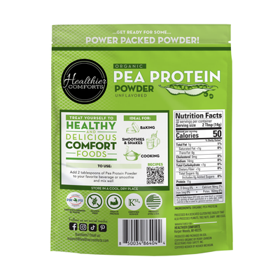 Organic Pea Protein Powder | Unflavored, Reduced Sodium