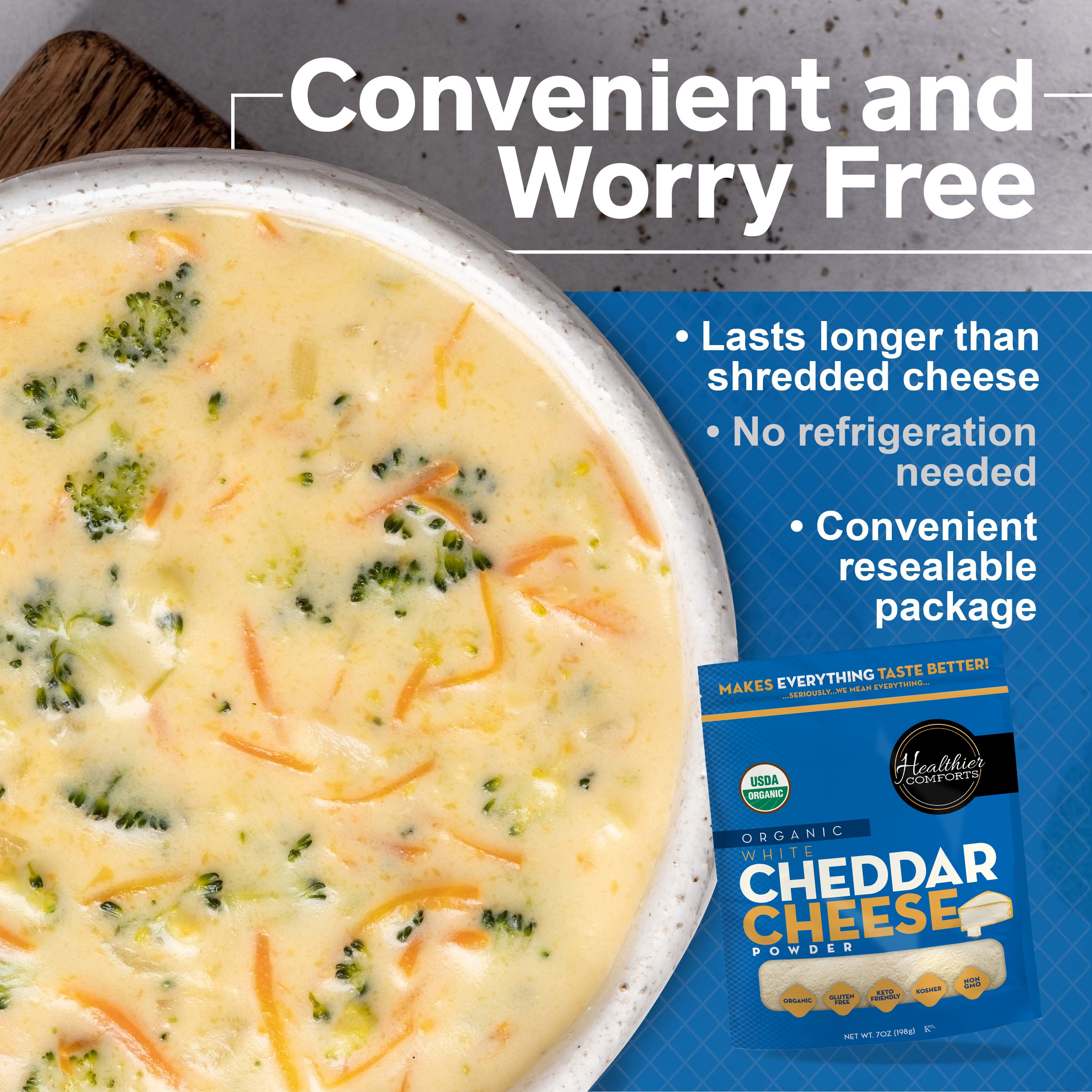 Organic Cheddar Cheese Powder (White)