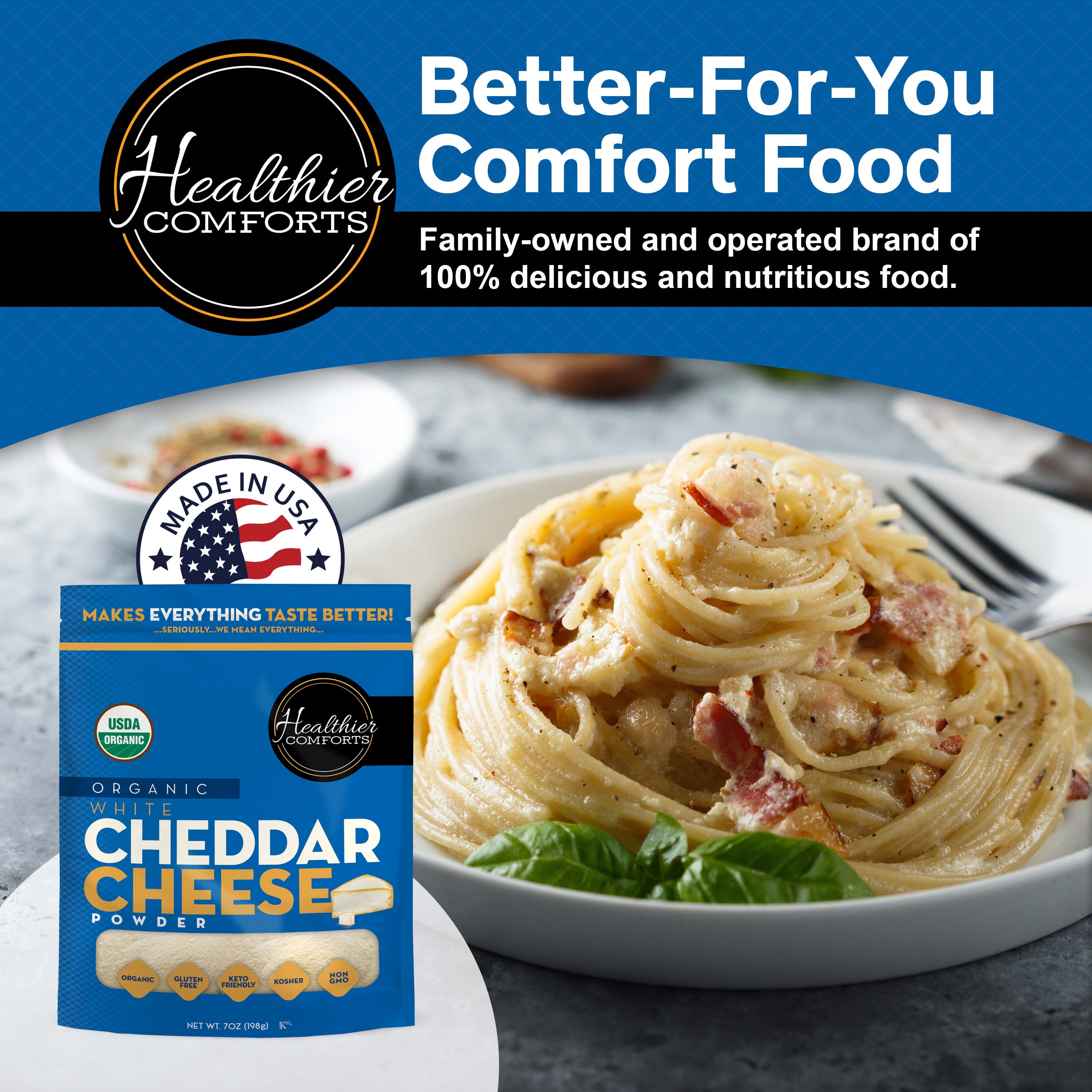 Organic Cheddar Cheese Powder (White)