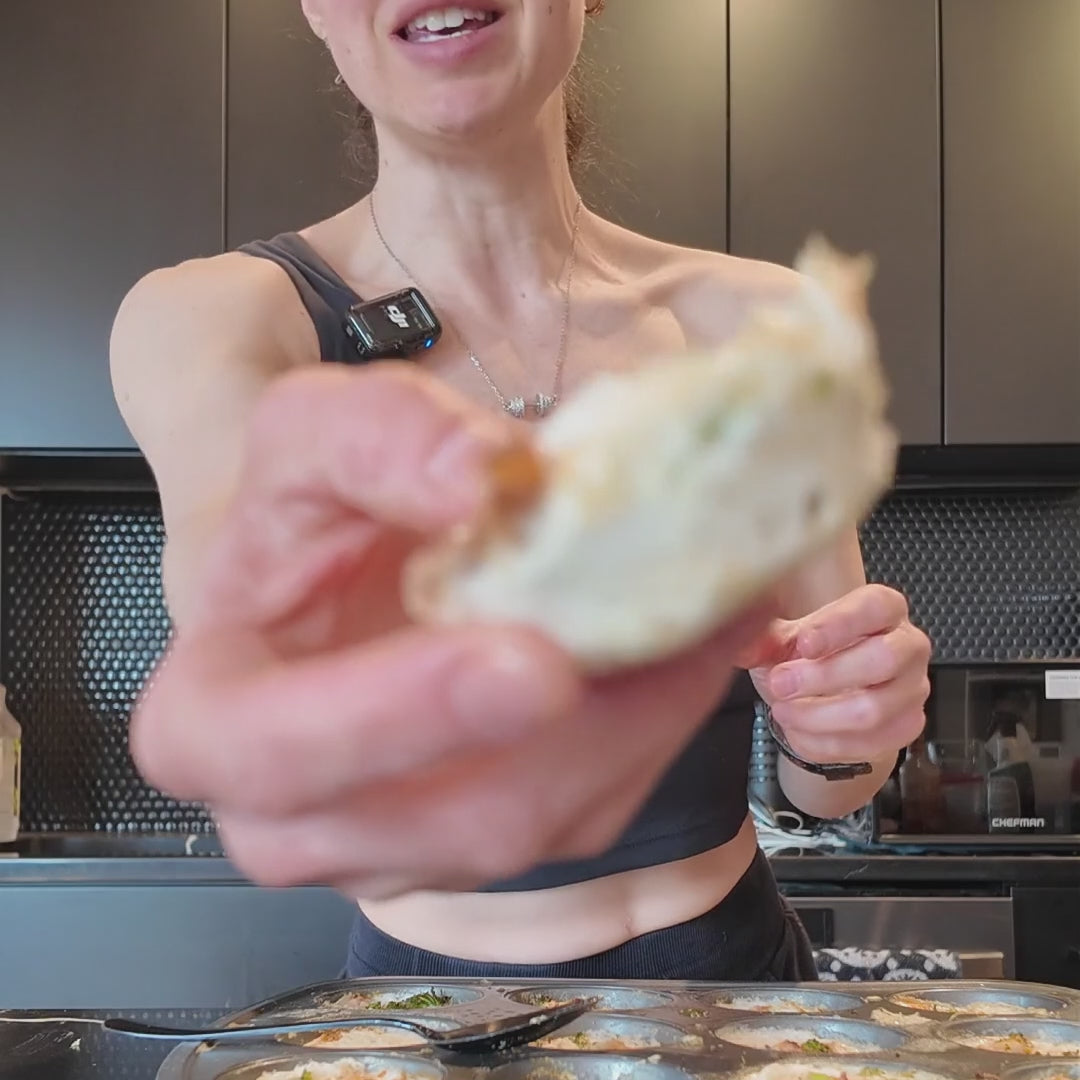 Load video: close up view of vegan egg white frittata